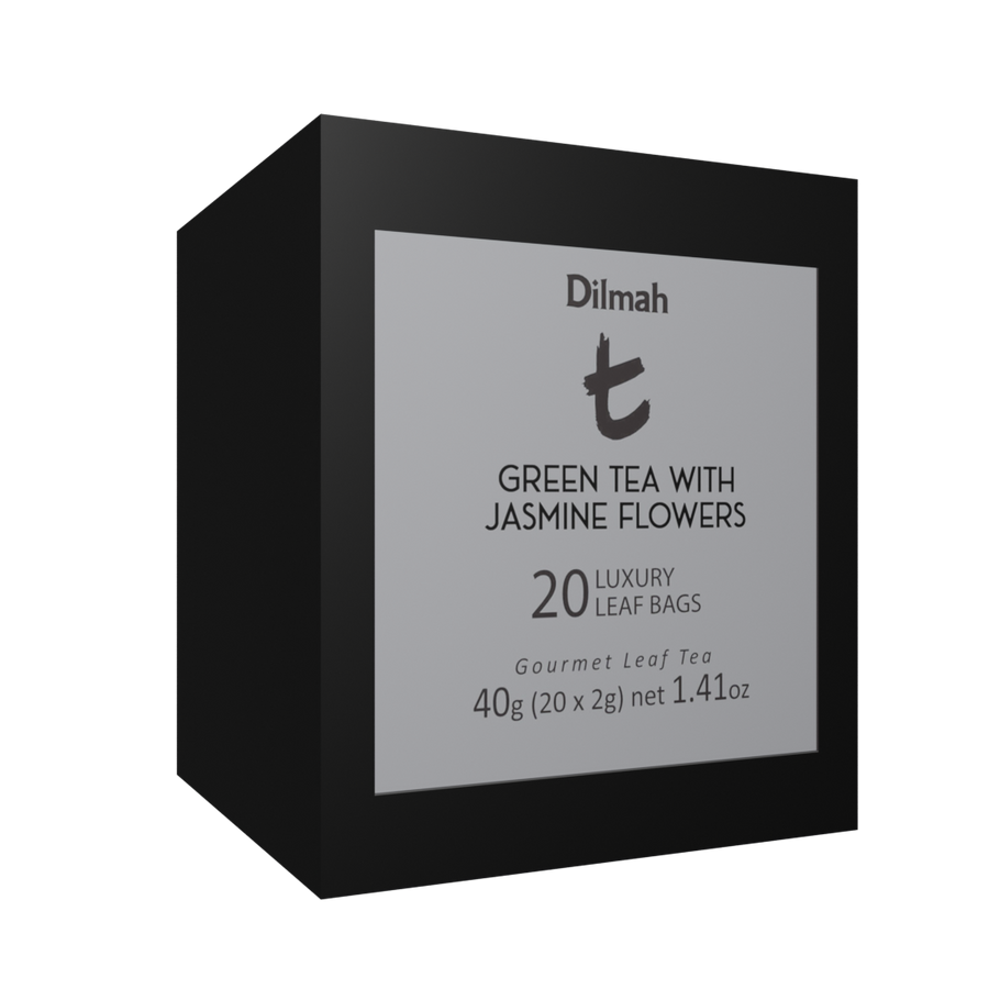 Green Tea With Jasmine Flowers | 20 Luxury Leaf Tea Bags Refill | t-Series