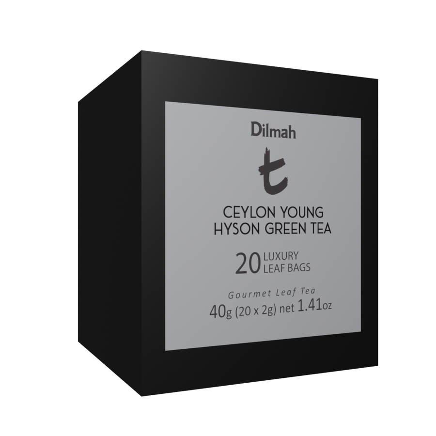 Ceylon Young Hyson Green Tea | 20 Luxury Leaf Tea Bags Refill | t-Series