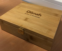 Closed Bamboo Presenter with Engraved Dilmah Logo | 6 slots
