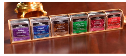 Open Bamboo Sachet Presenter with Perspex Display | 6 slots