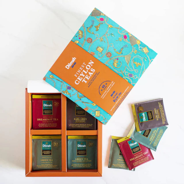 Dilmah Finest Ceylon Teas Variety Gift Pack - 4x10 Individually Wrapped Tea Bags