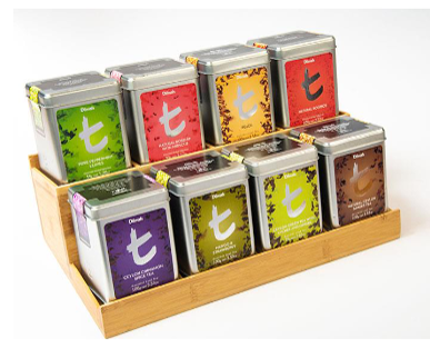 Bamboo Display Rack for tin cans | 8 slots