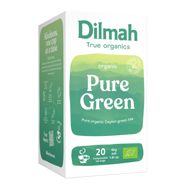 Organic Pure Ceylon Green Tea | 20 Biodegradable Tea Bags | Organic