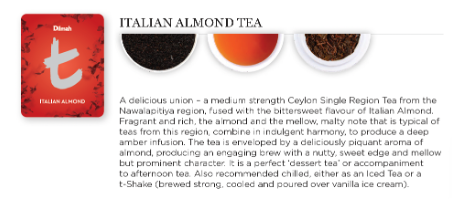 Italian Almond | 20 Luxury Leaf Tea Bags Refill | t-Series