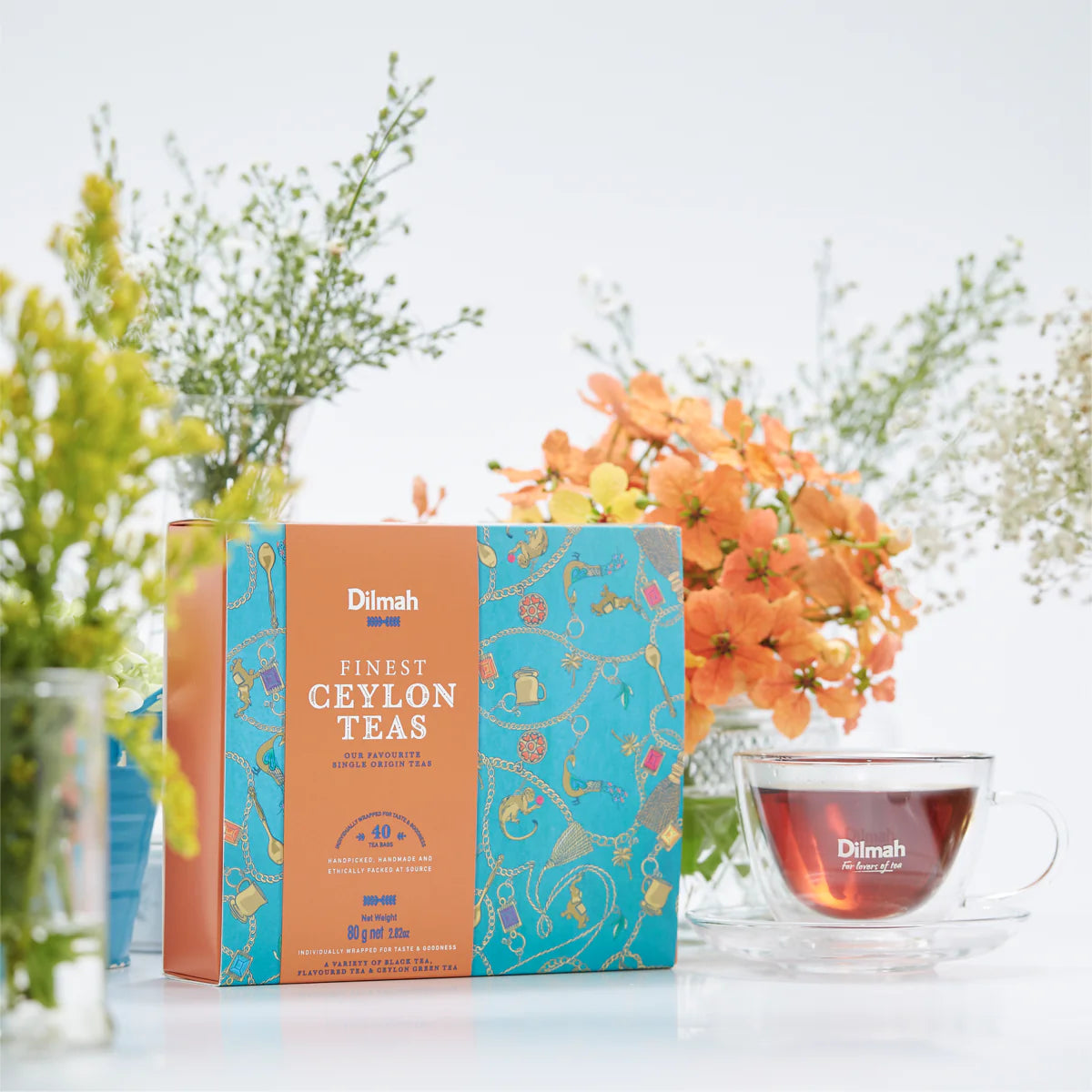 Dilmah Finest Ceylon Teas Variety Gift Pack - 4x10 Individually Wrapped Tea Bags