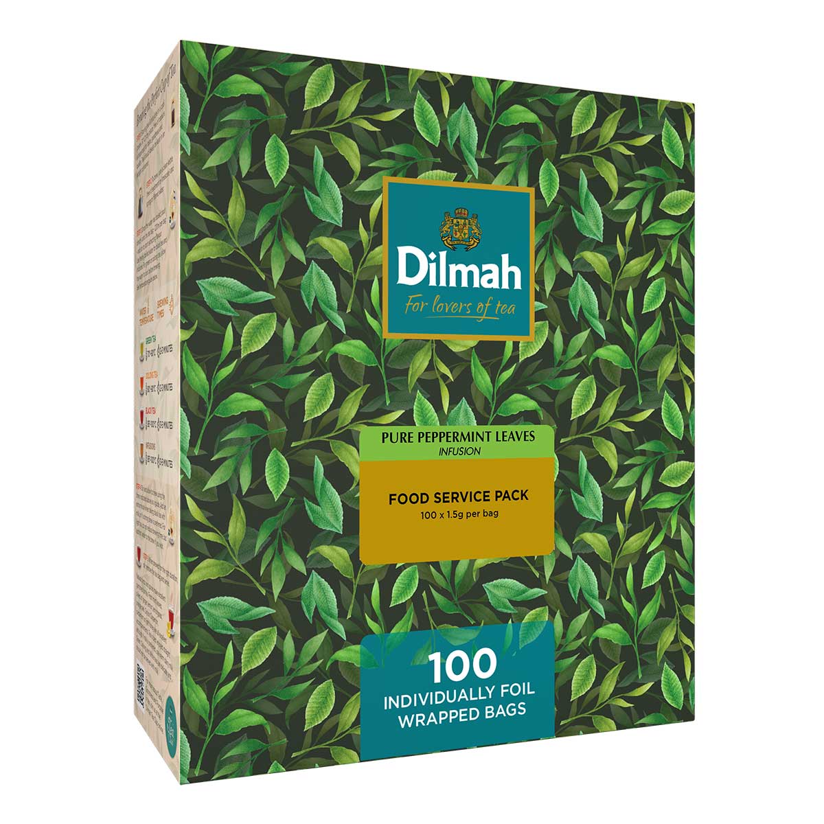 Carton with leaves and Dilmah logo