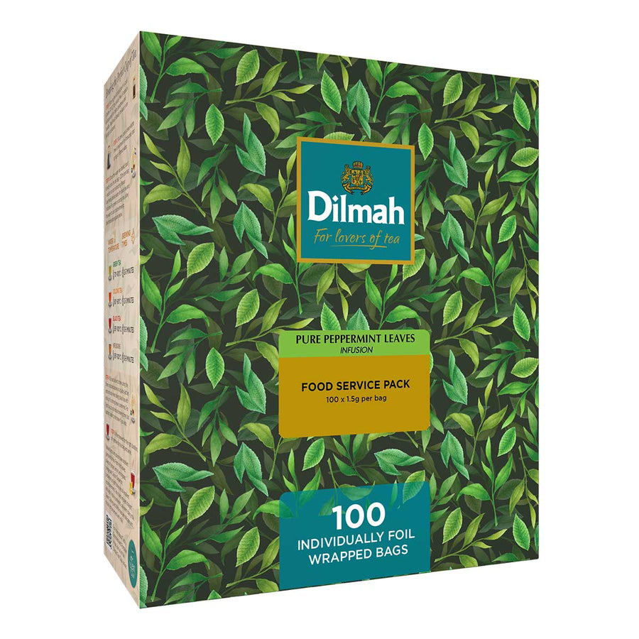 Peppermint | 100 Individually Wrapped Tea Bags | Green Tea Selection