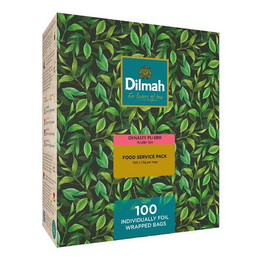 Carton with leaves and Dilmah logo