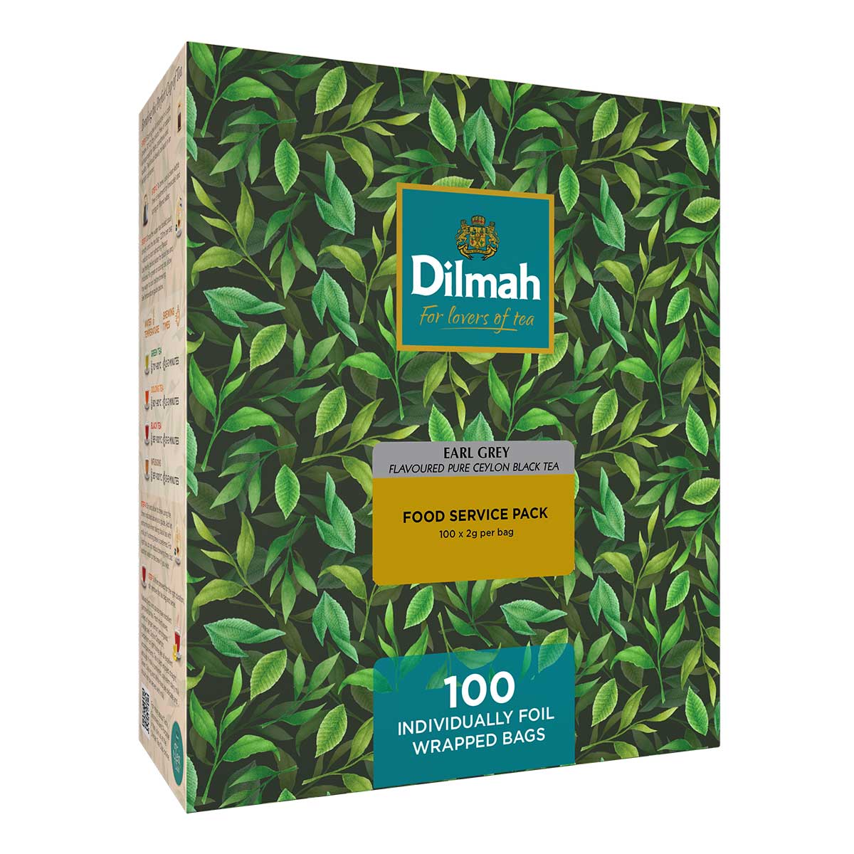 Carton with leaves and Dilmah logo