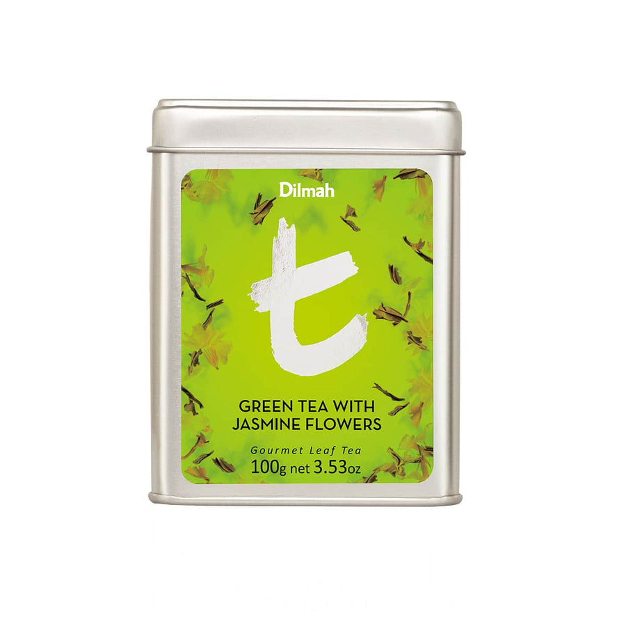 Green Tea With Jasmine Flowers | 100g loose leaf tea in tin | t-Series
