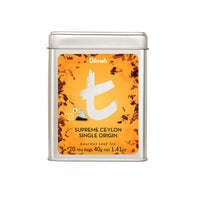 Supreme Ceylon Single Origin | 20 Luxury Leaf Tea Bags in Tin | t-Series