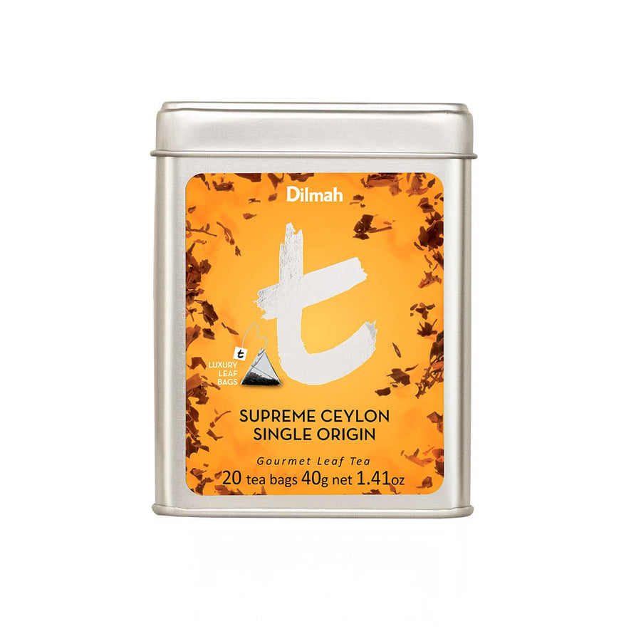Supreme Ceylon Single Origin | 20 Luxury Leaf Tea Bags in Tin | t-Series
