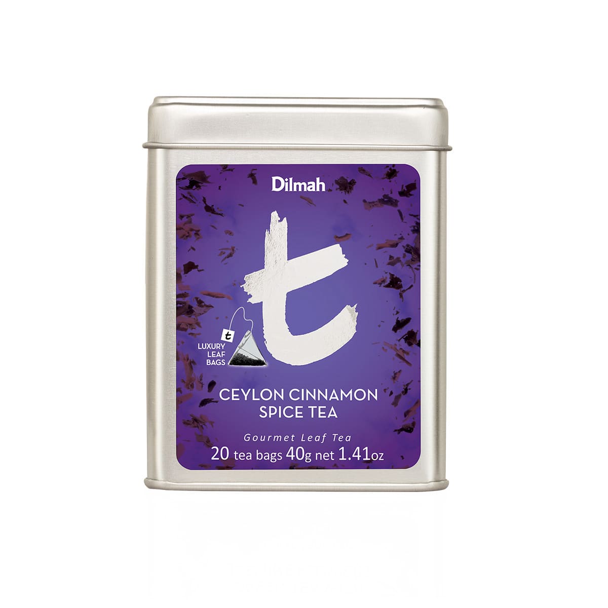 Ceylon Cinnamon Spice Tea | 20 Luxury Leaf Tea Bags in Tin | t-Series