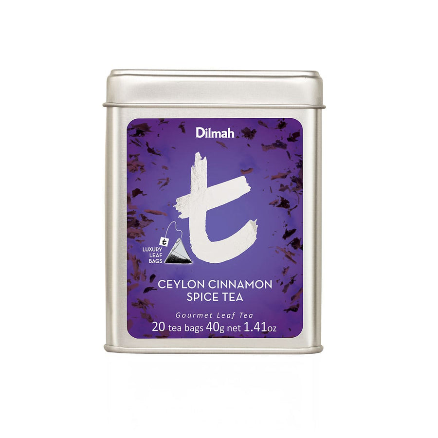 Ceylon Cinnamon Spice Tea | 20 Luxury Leaf Tea Bags in Tin | t-Series