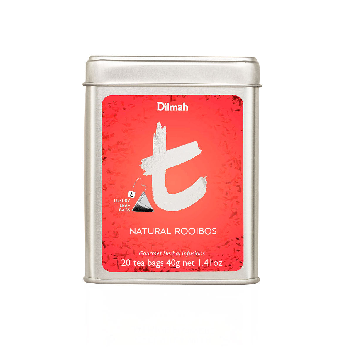 Natural Rooibos | 20 Luxury Leaf Tea Bags in Tin | t-Series