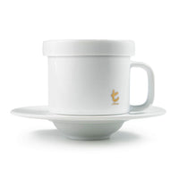 White Teacup with Saucer and Tip | t-Series