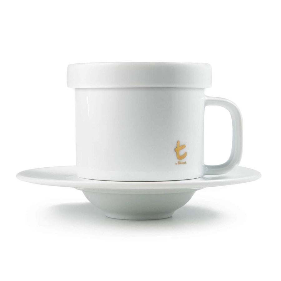 White Teacup with Saucer and Tip | t-Series
