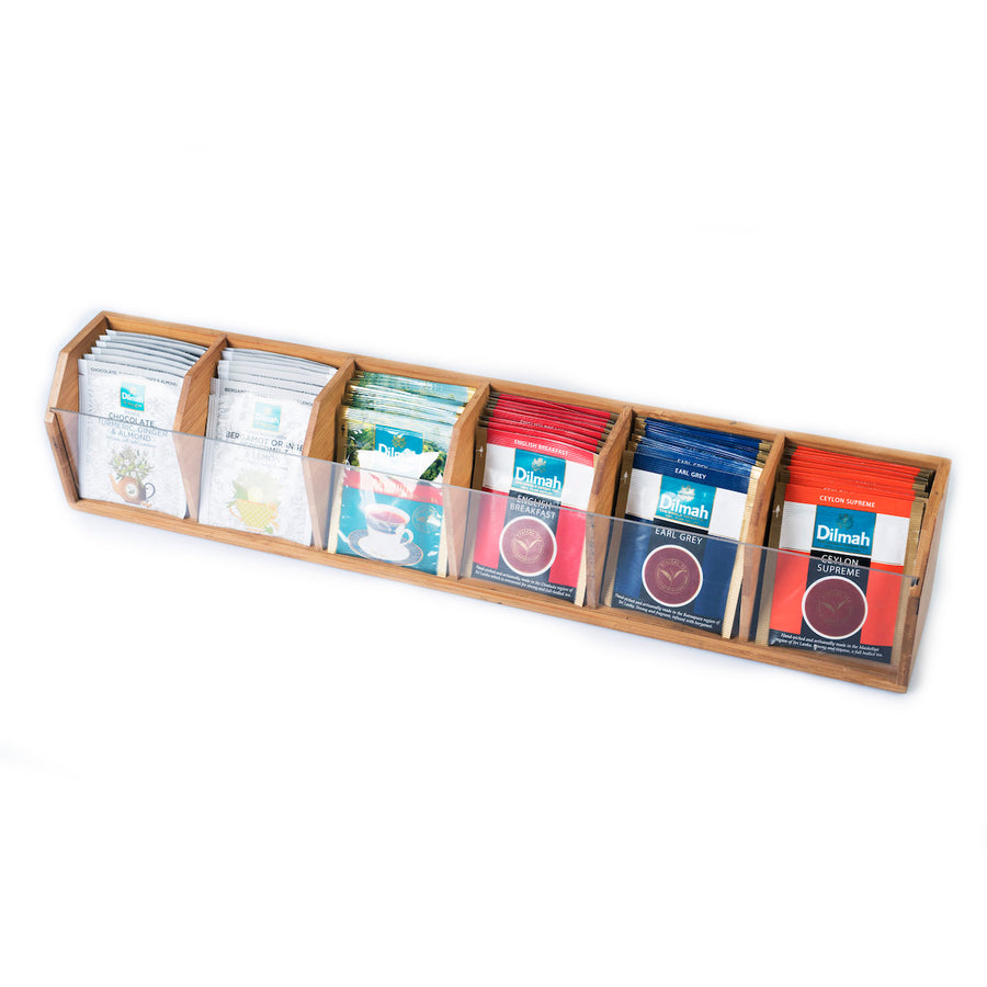 Open Bamboo Presenter with Perspex Display | 6 slots